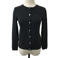 トッカ TOCCA カーディガン ニット クルーネック カシミヤ ビジュー 長袖 XS グレー