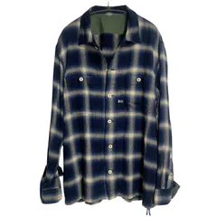 【送料無料】"Denham" Herringbone Block Check Shirt デザイナーズ ネルシャツ ボックスシルエット ヘリンボーン チェックシャツ ブルー ミリタリー 立体 素材感  アメカジ  シュガーヒル shugarhill