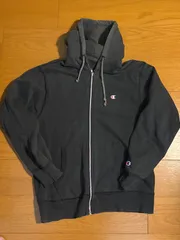 【鬼フェード】　墨黒　スミ黒　炭黒　90〜00s 希少ブラックフェード　パーカー　スウェット　ジップパーカー　チャンピオン　Champion