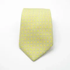 極美品♪　HERMES　エルメスのネクタイ　パターン柄　イエロー系