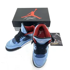 【★加古川物流】中古 ジャンク ナイキ エアジョーダン 308497-406 Travis Scott × Nike Air Jordan 4 Retro Cactus Jack University Blue °【126】