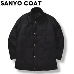 【極暖】 サンヨー SANYO COAT ホワイト グース ダウン ミドル コート ウィンドブレーカー ジップアップ M ネイビー ジャケット ジャンパー キルティング カジュアル ウェア メンズ