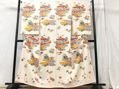 平和屋着物＊夏物 絽綴れ 八寸名古屋帯 草花文 金銀糸 正絹 逸品