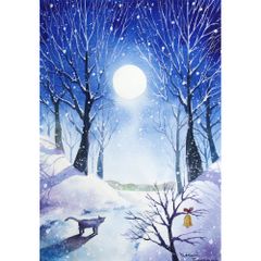 mitukiさま専用（原画）良夜の月【SMサイズ／水彩画／#2597】 mitukiさま専用（原画）良夜の月【SMサイズ／水彩画／#2597】