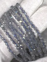 天然ラブラドライトカットブレスレット