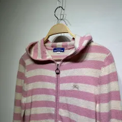 正規品) バーバリー ブルーレーベル ストライプ ニット ジップアップ 出品