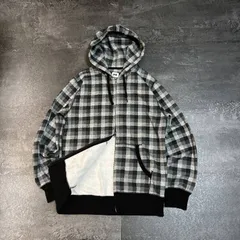 OLD UNIQLO Double Zip Hoodie Checkered Gray/Black Tag M Mens オールドユニクロ ダブルジップパーカー メンズ M チェック グレー/ブラック