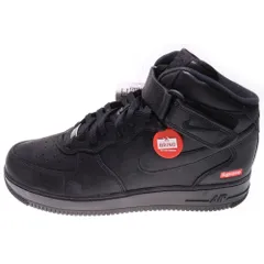 NIKE (ナイキ) ×SUPREME AIR FORCE 1 MID BLACK シュプリーム エアフォース1 ミッドカットスニーカー ブラック US8/26cm FZ8784-001
