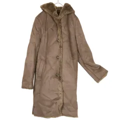 L【 美品 | UNIQLO / ユニクロ 】ロングコート フェイクファーライニング フード付き ブラウン 長袖 冬 S884