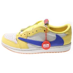 NIKE (ナイキ) ×TRAVIS SCOTT WMNS AIR JORDAN 1 RETRO LOW OG CANARY DZ4137-700 ウィメンズ エアジョーダン1 カナリー ローカットスニーカー イエロー US10.5/27.5cm