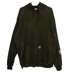 90’s/90年代ヴィンテージ Carhartt/カーハート パーカー フーディー プルオーバー ワンポイント刺繡 オーバーサイズ ビッグシルエット Mexico製 メンズ XL カーキグリーン