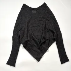 yuni ユニ モヘヤ ニット セーター ポンチョ 変形 アシンメトリー アシメ ダークグレー ハイネック