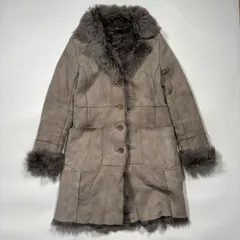 Banana Republic バナナリパブリック リアルムートン ロングコート ファー 羊革 ラムレザー グレー 高級