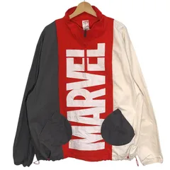 MARVEL/マーベル ハーフジップ アノラック ジャケット ドローコード フロント刺繍 オーバーサイズ ビッグシルエット CHINA製 メンズ XL レッド/その他のサムネイル