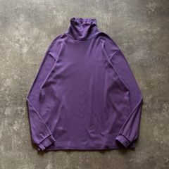 90年代 90s LANDS'END ランズエンド タートルネック カットソー パープル 紫 USA製 アメリカ製