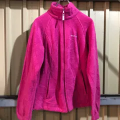1027 Columbia フリースジャケット ピンク M コロンビア ワンポイント 刺繍ロゴ フルジップ 古着卸 アメリカ仕入