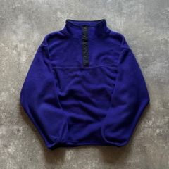 90年代 90s L.L.Bean エルエルビーン スナップボタン フリースジャケット 青 ブルー 紫 パープル