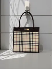 バーバリー キャンバス レザー ミニトートバッグ ノバチェック