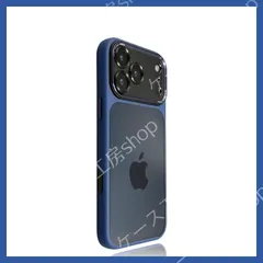 【最新モデル対応】iPhone 17 Pro Max iPhone13 iPhone13 Pro iPhone13ProMax 対応 半透明 深ブルー ケース ライカ風メタルカメラリング 衝撃保護