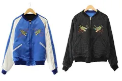 【中古】ヒューマンメイド HUMAN MADE 24SS リバーシブル ヨコスカ ジャケット スカジャン S 青 黒☆AA★250602 ヒューマンメイド HUMAN MADE 24SS REVERSIBLE YOKOSUKA JACKET ロゴ