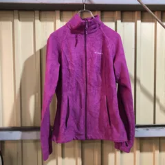 1028 Columbia フリースジャケット パープル M コロンビア ワンポイント 刺繍ロゴ アウトドア 古着卸 アメリカ仕入