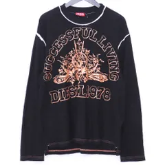 DIESEL T-CRANE-LS-SLITS-RAW Sサイズ ブラック A12757