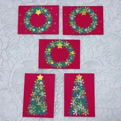 ハンドメイドクリスマスカード5枚　C-011