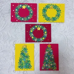 ハンドメイドクリスマスカード5枚　C-013