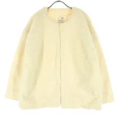 earth music&ecology アースミュージックアンドエコロジー もこもこ ノーカラージャケット Free ホワイト Red label ボア レディース 古着