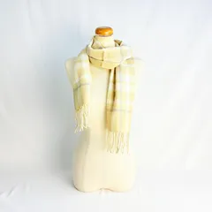 マフラー チェック柄 長さ140cm ホワイト 定番デザイン レディース 婦人服 冬ファッション かわいい
