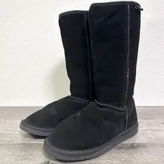 EMU BRONTE HI W20001 撥水スエード ロングムートンブーツ ミドルブーツ W7 24cm ブラック