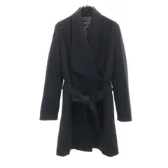 INDIVI インディヴィ 日本製 ウールブレンド コート 38 ブラック レディース 古着
