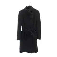 23ku ニジュウサンク ウールブレンド ウールコート 34 ブラック レディース 古着