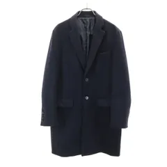 417byEDIFICE フォーワンセブンバイエディフィス ウールブレンド チェスターコート M ネイビー メンズ 古着