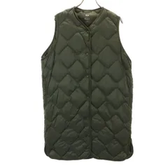 美品 UNIQLO ユニクロ ウルトラライトロング ダウンベスト M カーキ レディース 古着