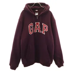 GAP ギャップ 長袖 ジップパーカー L バーガンディ 裏ボア メンズ 古着