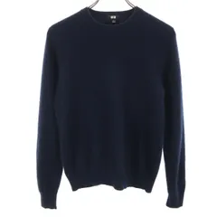UNIQLO ユニクロ カシミヤ100％ 長袖 セーター S ネイビー ニット メンズ 古着