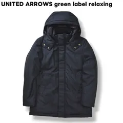 【美品】 ユナイテッドアローズ グリーンレベルリラクシング UNITED ARROWS green label relaxing タスマニアン ウール TASMANIAN WOOL フーデット ダウン ジャケット M ネイビー セレクト カジュアル メンズ
