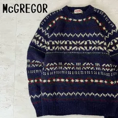 McREGORマクレガーノルディック柄ウールニットネイビーMサイズ