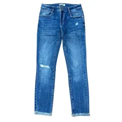 ZARA TRAFALUC クラッシュ スキニーデニム ダメージ加工 ブルー サイズ36 ザラ