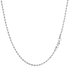 【新品】 [Puente] ネックレス チェーン メンズ レディース ステンレス スクリュー フレンチ ロープ (2mm, 70cm シルバー) 1