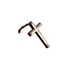 【新品】 シンプル デザイン ウッド クロス 木 の 素材 の 十字架 ネックレス ベルベット ロープ ロング スタイル レディース メンズ 1