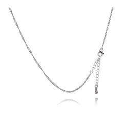 【新品】 [Adelina Style] ネックレス チェーン 人気 細め レディース スクリューチェーン40+5cm シルバー925 純銀 金属アレルギー対応 (シルバー) 1