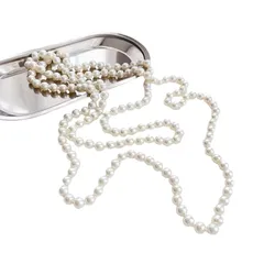 【新品】 [kinaviola] レディース ロング ロングネックレス イミテーションパール 合成真珠 合成パール エレガント ウェディング 結婚式 成人式 入学式 パーティー 冠婚葬祭 アクセサリー プレゼント 女性 (A) 1