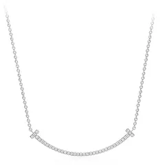 【新品】 [ALICE ANDERSEN] ネックレス レディース 人気 Tスマイル ペンダント シルバー チタン 金属アレルギー対応 記念日 プレゼント シンプル 可愛い ネックレス レディース (シルバー) [並行輸入品] 1