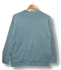 〇サマンサモスモス SM2 ／ Samansa Mos2 blue 長袖ニットセーター 灰ネック トップス 水色系 フリーサイズF ■管理番号L29570AWS26-251130-50（510）