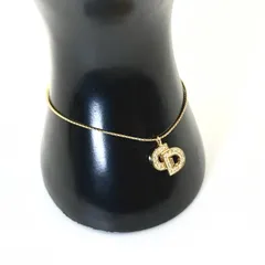 美品 Dior CDロゴ ブレスレット ラインストーン ゴールド クリスチャン ディオール Christian ヴィンテージ