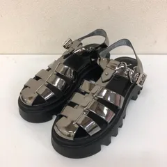 ユナイテッドアローズ SY ボリュームソールグルカフラット60↑ 24.0 シルバー 厚底 グルカサンダル