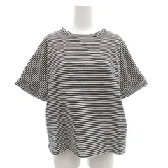 アーバンリサーチ ドアーズ URBAN RESEARCH DOORS 美品 Tシャツ カットソー 半袖 M ボーダー 総柄 白 ホワイト 黒 ブラック /AE