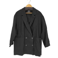ザラ ZARA リネンコットン ダブルブレストブレザー レディース  L-XL